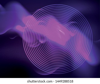 Shiny metallic neon waves vector design, abstract techno futuristic illustration