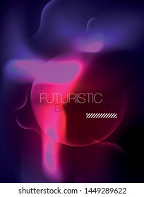 Shiny metallic neon waves vector design, abstract techno futuristic illustration