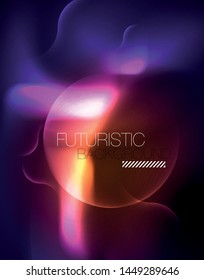 Shiny metallic neon waves vector design, abstract techno futuristic illustration