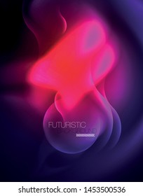 Shiny metallic neon waves vector design, abstract techno futuristic illustration