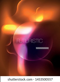 Diseño vectorial de ondas de neón metálicas brillantes, ilustración abstracta tecno futurista