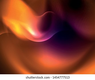 Shiny metallic neon waves vector design, abstract techno futuristic illustration