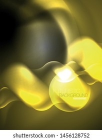 Diseño vectorial de ondas de neón metálicas brillantes, ilustración abstracta tecno futurista