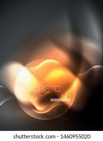 Shiny-metallische Neonwellen Vektordesign, abstrakte Techno-futuristische Illustration