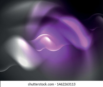 Design de vetor de ondas de néon metálico brilhante, ilustração futurista techno abstrata
