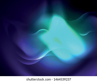 Shiny metallic neon waves vector design, abstract techno futuristic illustration