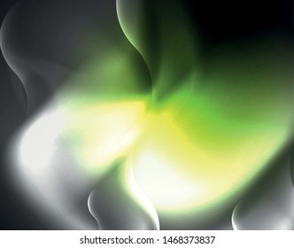 Shiny metallic neon waves vector design, abstract techno futuristic illustration