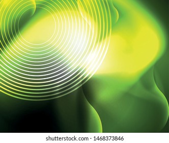 Diseño vectorial de ondas de neón metálicas brillantes, ilustración abstracta tecno futurista