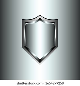 Shiny Metallic Shield With Shiny Background