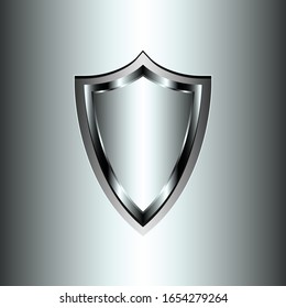 Shiny Metallic Shield With Shiny Background