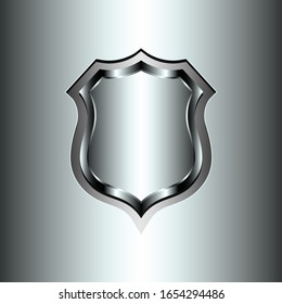 Shiny Metallic Shield With Metalic Background