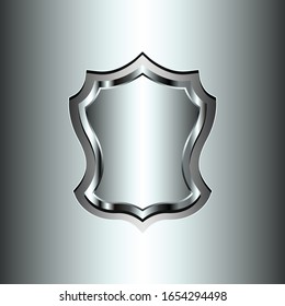 glänzender Metallschild mit metallischem Hintergrund
