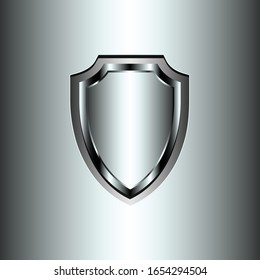 Shiny Metallic Shield With Metalic Background