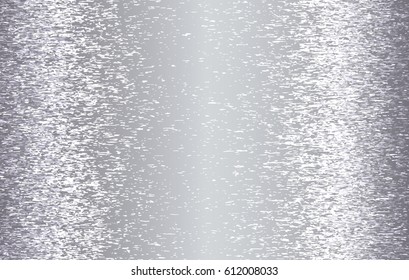 Shiny metallic silver foil with scratching. Vector illustration