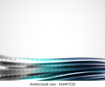 Shiny metallic wave curtain. Abstract background, vector