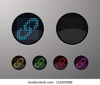 SHINY METALLIC WEB COMPUTER AND INTERNET BUTTONS