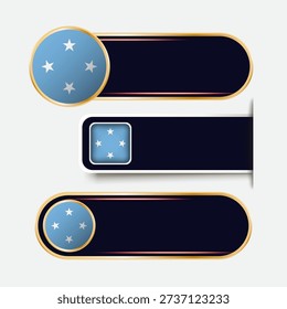 Shiny Micronesia Flag Banners Set