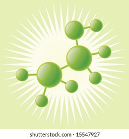 Shiny molecule model of ethanol.