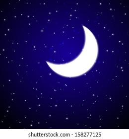 Shiny Moon in the night sky