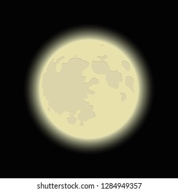 shiny moon on dark background vector illustration EPS10