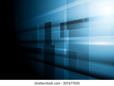 Shiny motion tech blue vector background