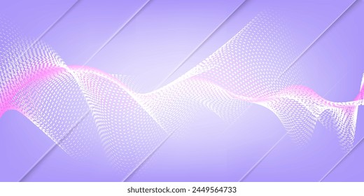 Shiny moving lines design element. Modern purple blue gradient flowing wave lines.