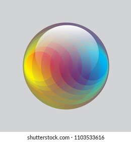 Shiny multi color round background with a geometric pattern. Vector illustration