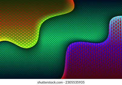 multicolores brillantes en la capa de superposición de la superficie de metal verde oscuro