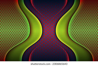 shiny multicolors papercut on dark green metal surface overlap layer templates any industry from business or marketing