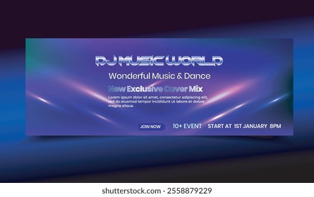 shiny music editing dj night party banner edm  vector template