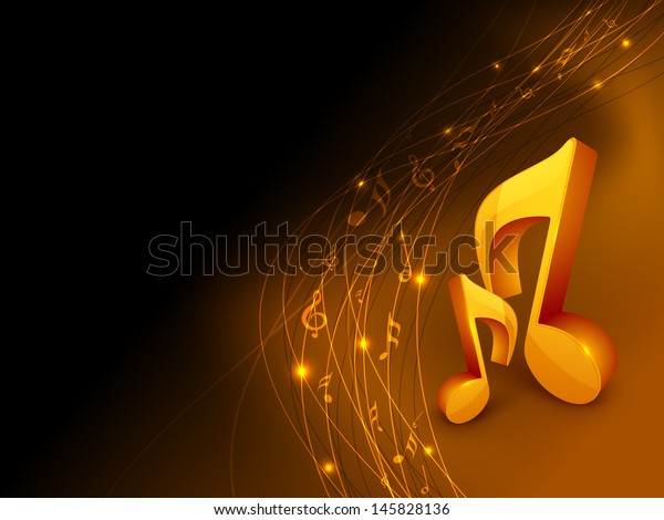 Shiny Musical Notes On Abstract Background Stock Vector Royalty Free