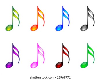 Shiny musical notes vector illustration