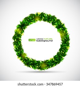 Shiny Natural Leaves Background. Vector Illustration EPS10