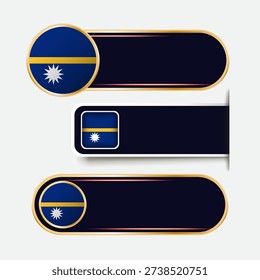Shiny Nauru Flag Banners Set