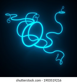 Shiny neon backdrop. Glowing neon curves against black background. Futuristic concept. EPS 10. Creative graphic design for poster,brochure,flyer and card.