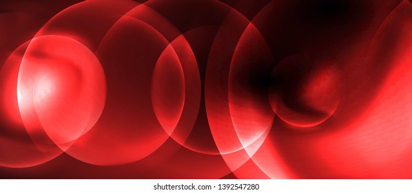 Shiny neon circles abstract background, vector template