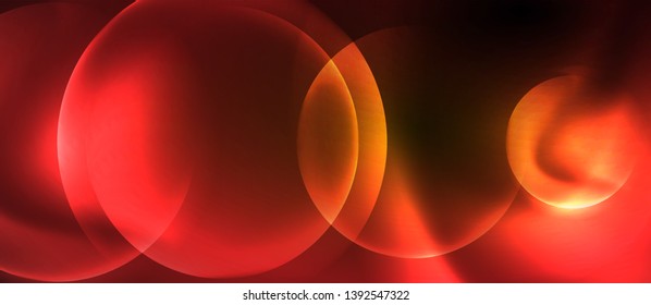 Shiny neon circles abstract background, vector template