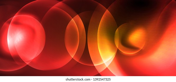 Shiny neon circles abstract background, vector template