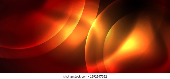 Shiny neon circles abstract background, vector template