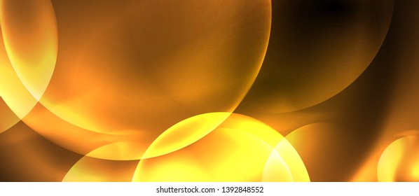 Shiny neon circles abstract background, vector template