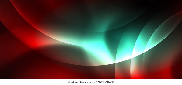 Shiny neon circles abstract background, vector template