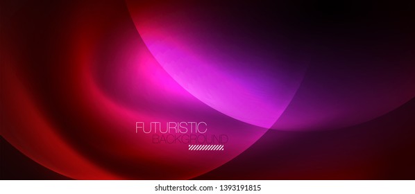 Shiny neon circles abstract background, vector template