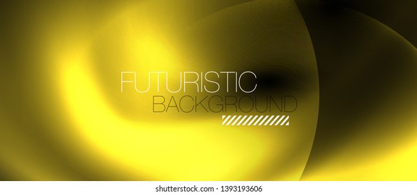 Brillantes círculos de neón fondo abstracto, plantilla vectorial