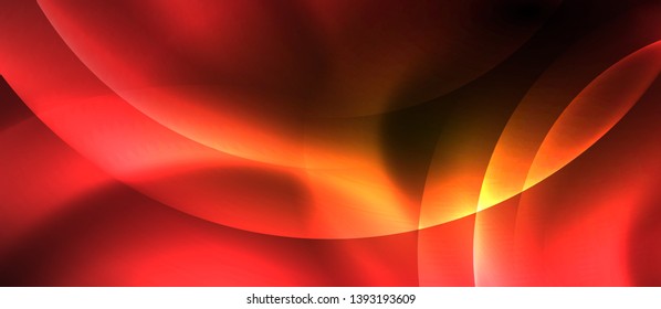Brillantes círculos de neón fondo abstracto, plantilla vectorial