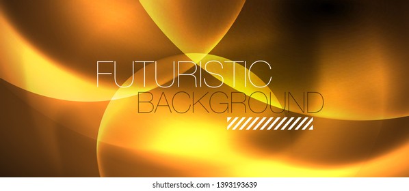Shiny neon circles abstract background, vector template