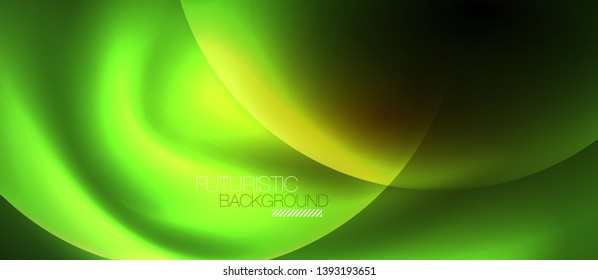 Shiny neon circles abstract background, vector template
