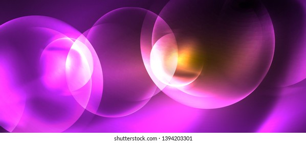 Shiny neon circles abstract background, vector template