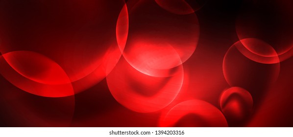 Shiny neon circles abstract background, vector template