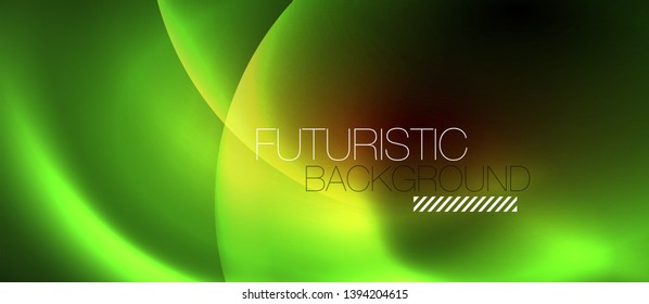 Shiny neon circles abstract background, vector template