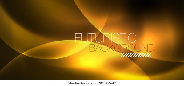 Shiny neon circles abstract background, vector template